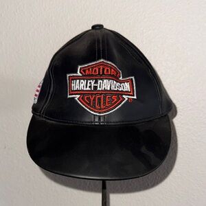 Vintage Infant Harley-Davidson Black and Orange Patch Hat Born to Ride